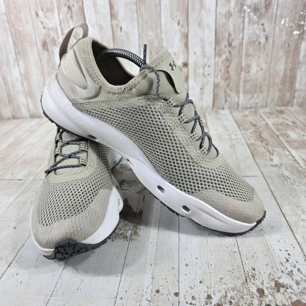 Under Armour Micro G Kilchis Mens Tan White Water Fishing Shoes Size 10
